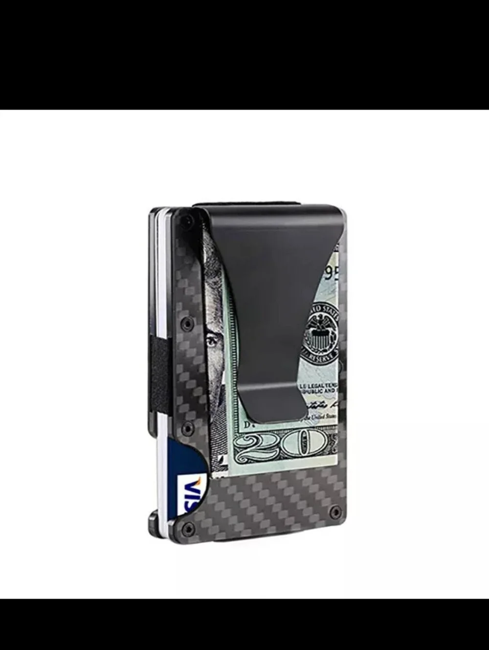 Mens RFid carbon fiber  credit card and money clip nwt